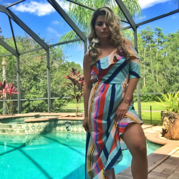 beautiful colorful stripe dress - Picture 4 of 8